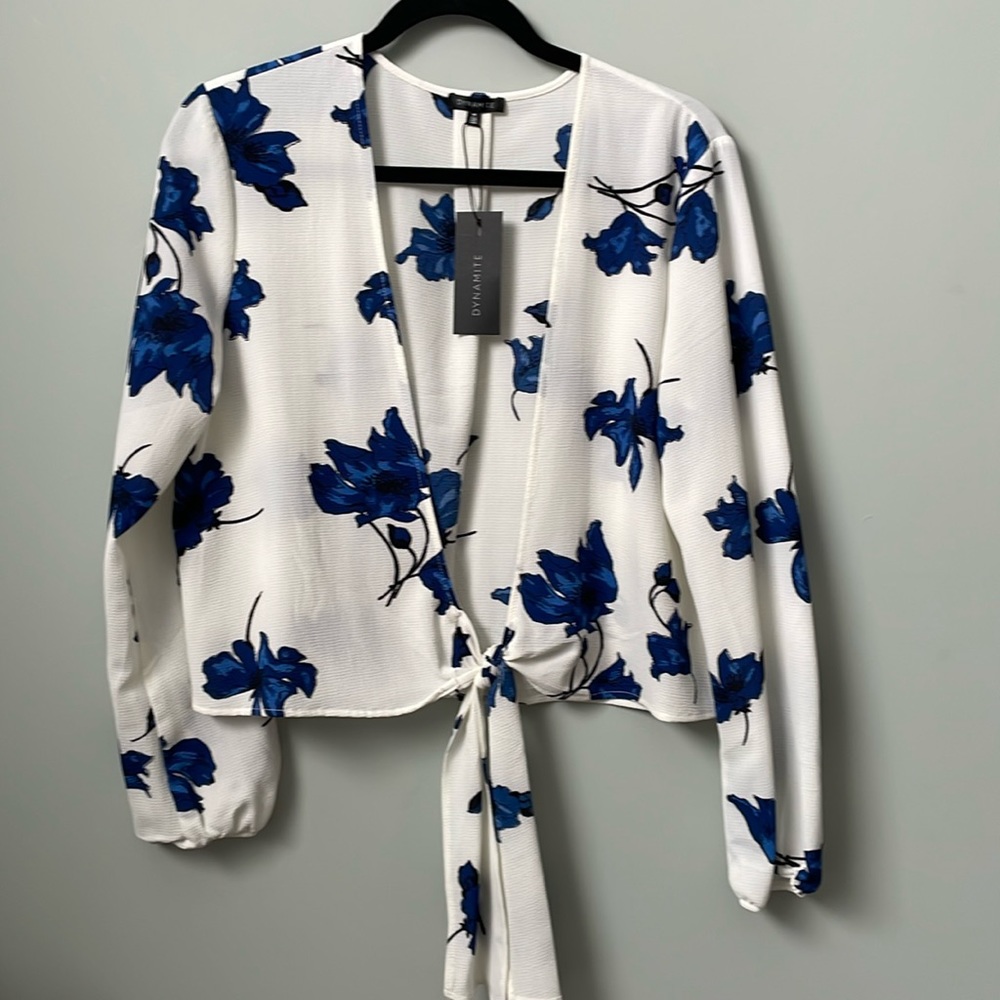 25. Dynamite Tie Up Blouse NWT